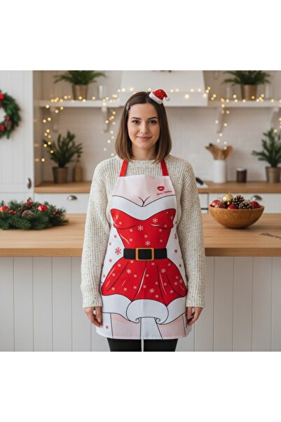 OEM Kitchen apron for cooking or baking, Santa Claus pattern, practical, polyester, 70 x 50 cm, 6220-12