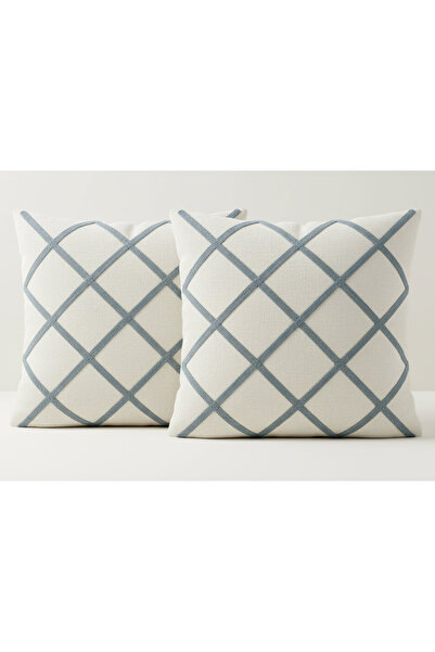 Destiva Home Κάλυμμα μαξιλαριού με γραμμικό σχέδιο με λεπτομέρεια Punch (2 τεμάχια) (42x42 cm)