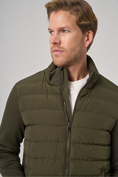 Morven Men's Green Polyamide Short Quilted Jacket