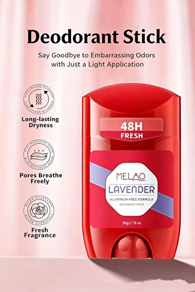 SKY TOUCH SKY-TOUCH Natural Deodorant Stick, Aluminum-Free, 48-Hour Odor Protection, Lavender, 50g