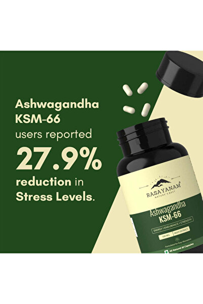 Rasaynam Rasayanam Ashwagandha KSM 66 500 mg 60 Capsules
