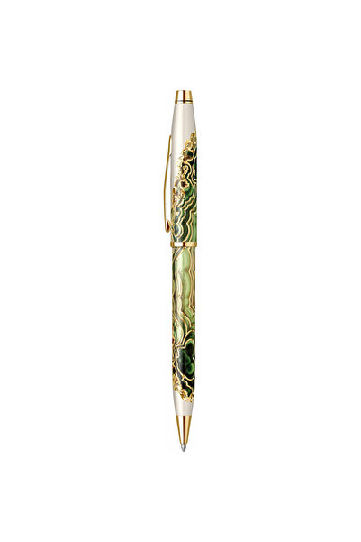 Cross Wanderlust Borneo GT Metal ballpoint pen, twist mechanism, cream/glossy green