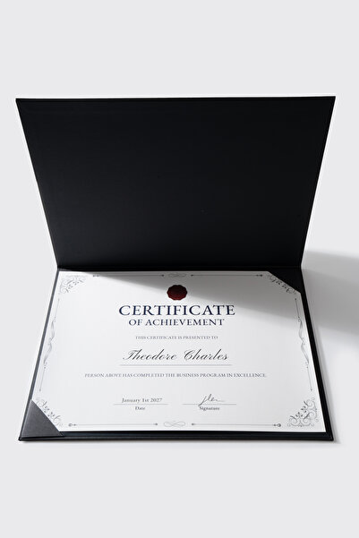 Milim Matbaa A3 Black Certificate Container