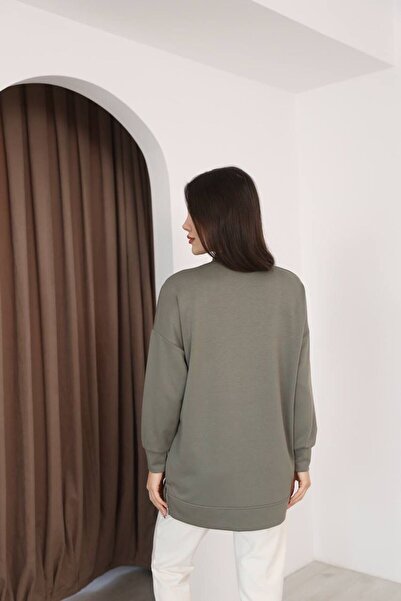 QBZ Fularli Oversize Modal Sweatshirt Tunic