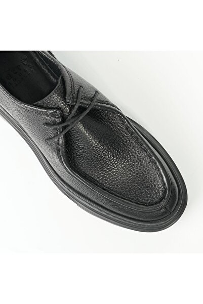 TETRİ 0624 Alviso Longo Genuine Leather Handmade Men's Black Casual Shoes