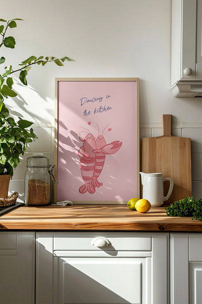 Lumart Dancing in the kitchen - Çerçevesiz Özgün Tasarım Tablo Poster Duvar T...