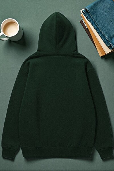 uyguntarz Unisex Colorful Ribbon Printed Hooded Sweatshirt