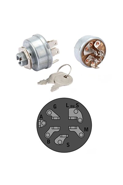 Garden Parts Contact cu taste, 6 terminale, tractor de tuns iarba cu 3 poziții