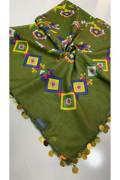 LORENDA Çengelköy Pullu Yazma,Eşarp,Şal