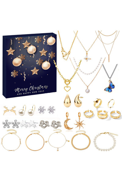 Tessero Calendar Advent DIY cu tematica de Craciun, bijuterii de dama, bratar...