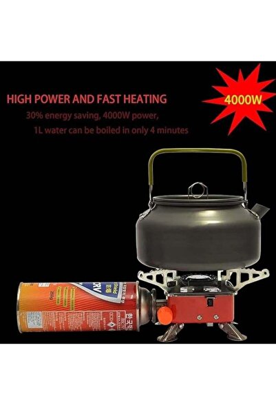 NEONI Portable Butane Gas Stove - Folding Stainless Steel (Red)