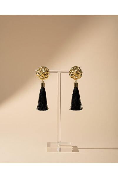 Candy Nuveria Gece Püsküllü Altın Kaplama Küpe