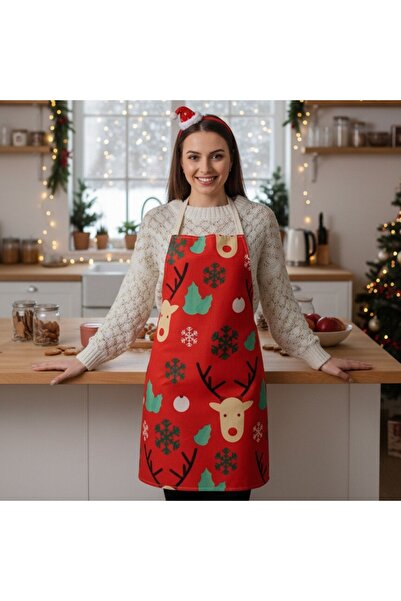 OEM Kitchen apron for cooking or baking, Christmas pattern, practical, polyester, 71 x 57 cm, MOS1-2