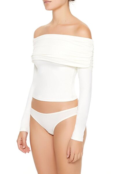 Forever 21 Şekillendirici Madonna Yaka Bluz