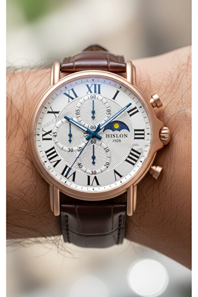 Hislon Brown Leather Cord Men's Wristwatch Tm112R-02Kr