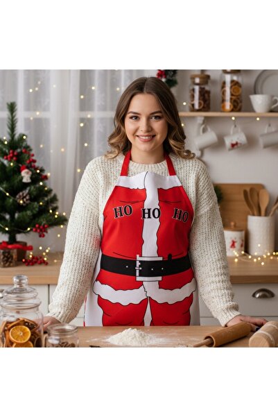 OEM Kitchen apron for cooking or baking, Santa Claus pattern, practical, polyester, 70 x 50 cm, 6220-13