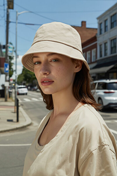 Verahed Uv Sun Protection Bucket Hat Lightweight Foldable Cross Outdoor Beige Beach Sea Hat Bucket Hat