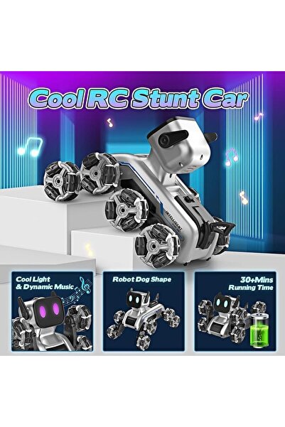 NEONI Dog Robot Remote Control 8WD Gesture Sensor Stunt RC Car with Music & Light, Watch Control