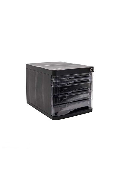 Ark رفوف بلاستيكية للوثائق مع 5 أدراج مع قفل