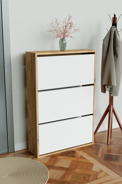 Hediyeler Kapında 3 Bölmeli Liovian Düşer Kapak Ayakkabılık