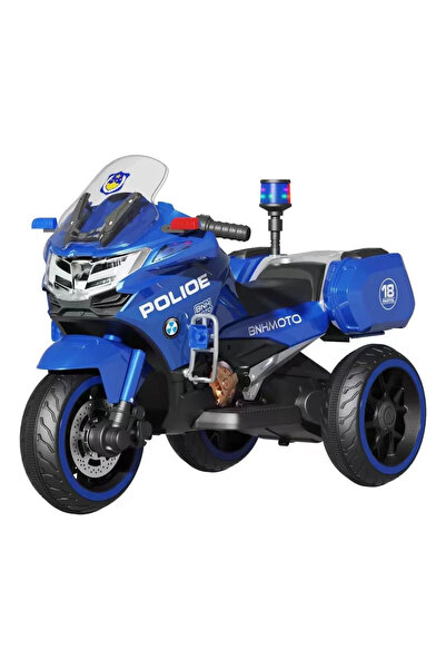 Motopower Motocicletă Electrică POLICE 6V Copii 3-7 Ani: Girofaruri, Sirene, MP3 & Scaun Tapițat!