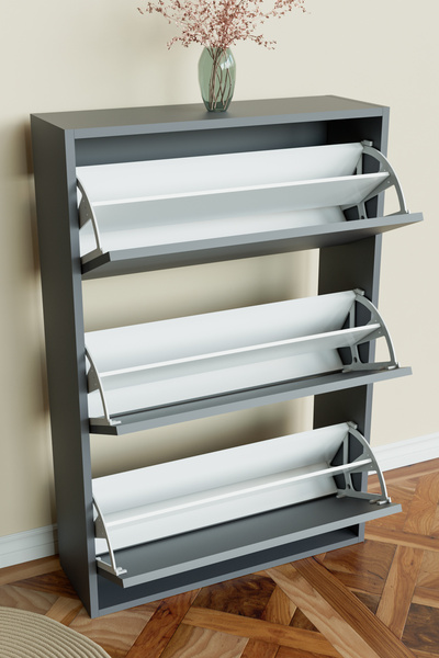 Hediyeler Kapında 3 Bölmeli Liovian Düşer Kapak Ayakkabılık