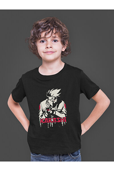 Bumeta تي شيرت ناروتو كاكاشي الأحمر للأطفال من الأنمي