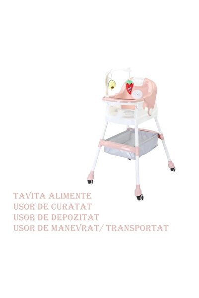 FONIX Comando Kids 3-in-1 Folding High Chair, Safety Belt, Storage Basket, Wheels, Toy Hanger, Age 1+, Pin