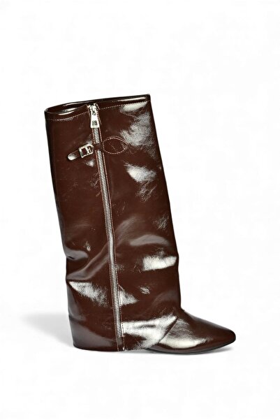 Fox Shoes V380526460 Brown Rustic Flat Sole Zipper Detailed Women's Boots