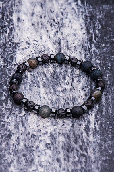 brael atelier Tibet Akik, Lav Taşı ve Hematit Doğal Taş Erkek Bileklik - Güç ...