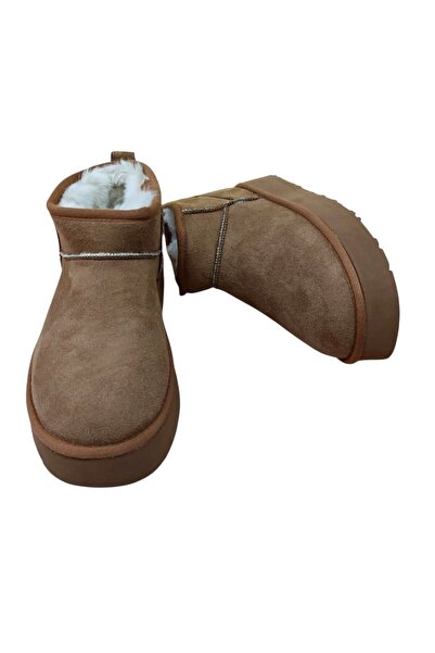 ahmet çağlar Ce&ce Bilekboy Kadın Süet Görünümlü Peluşlu Kalın Taban Günlük Bot