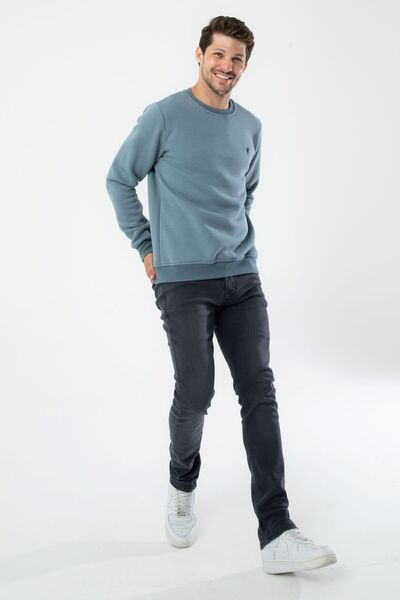 a02teks Men's Organic Fabric Soft Regular Fit Round Neck Sweatshirt