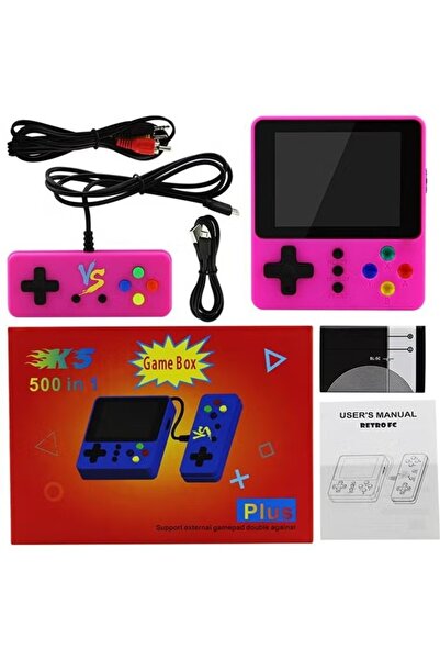 BabyCara 2 Players Mini Handheld Game Console 500 in 1 LCD Screen And Support TV Output