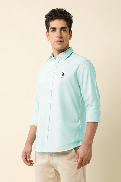 U.S. Polo Assn. Mens Cotton Vertical Striped Tailored Fit Shirt