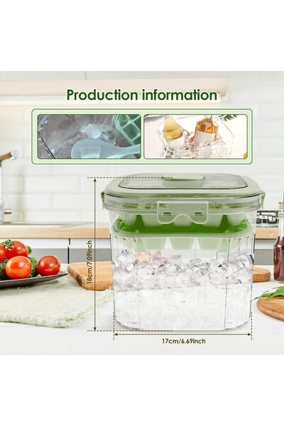 SKY TOUCH SKY-TOUCH 5L Portable Ice Bucket with 56-Grid Mold Tray & Scoop (Green)