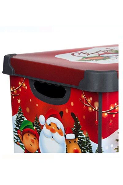 Christmas Plastic Storage Box with Lid, Santa Claus / Snowman / Dwarf Model, 20L