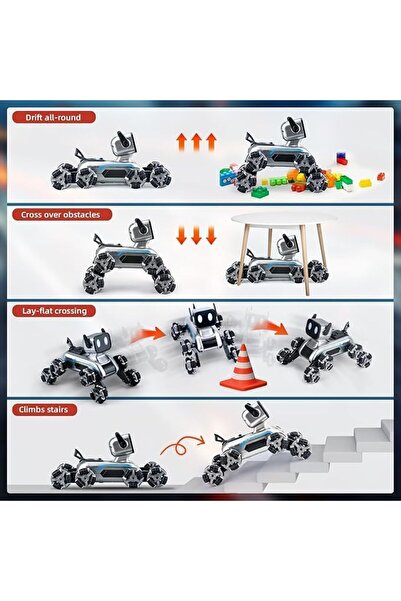 NEONI Dog Robot Remote Control 8WD Gesture Sensor Stunt RC Car with Music & Light, Watch Control