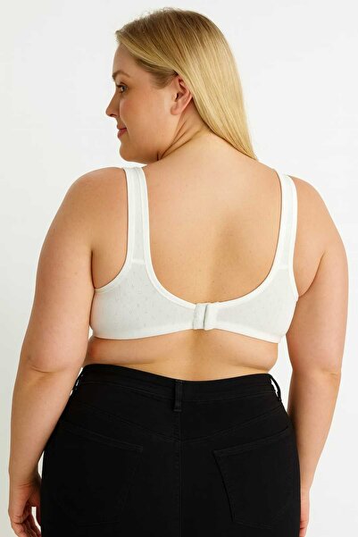 wear treasure Women's Fixed Strap C Cup Wire Free Sponge Breathable Texture Bra