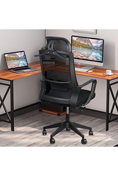 SKY TOUCH SKY-TOUCH Ergonomic Office Chair with Adjustable Headrest, Lumbar Support, Mesh Back, 60×60×131cm,