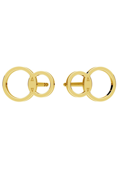 HANNY Cercei rotunzi dubli din argint 925 placat cu aur 24K