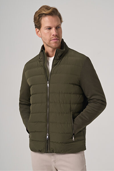 Morven Men's Green Polyamide Short Quilted Jacket