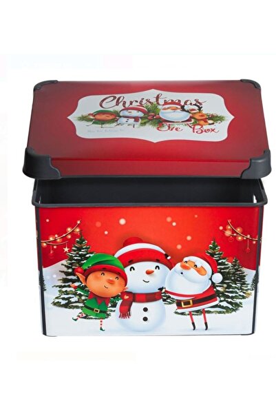 Christmas Plastic Storage Box with Lid, Santa Claus / Snowman / Dwarf Model, 20L