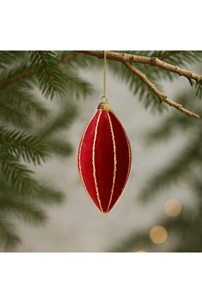 Ritzz Silvery Velvet Drop Pendant Lamp Decorative Ornament 12 cm - Burgundy