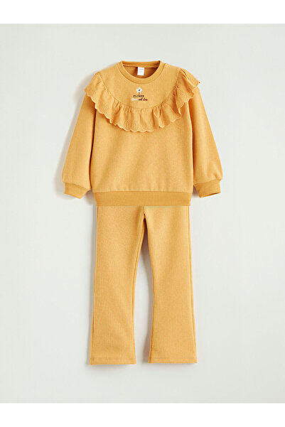 LC Waikiki Peak New Season Crew Neck Girls' Sweatshirt and Leggings Pants