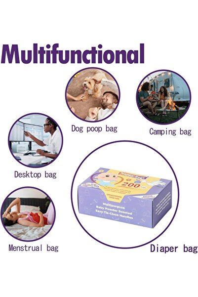 SKY TOUCH SKY-TOUCH Portable Biodegradable Disposable Diaper Wet Waste Bag (200 pcs)