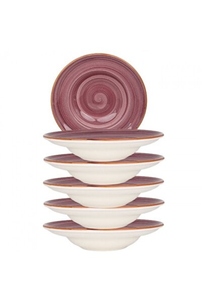 Bonna Set 6 farfurii adanci 27cm 450ml Black Berry din portelan