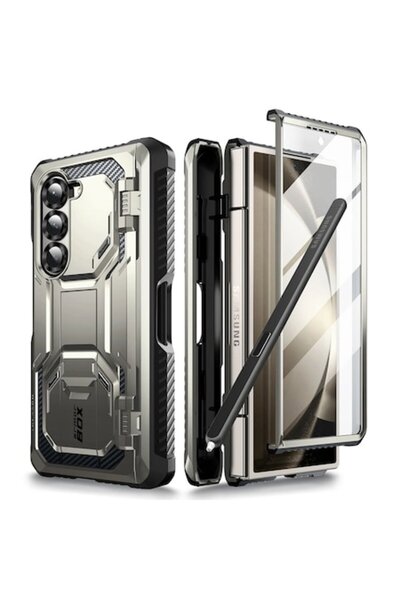 Velo Carcasă pentru Samsung Galaxy Z Fold6 + folie de protecție pentru ecran, Precision Shell W3577, plastic, titan gr