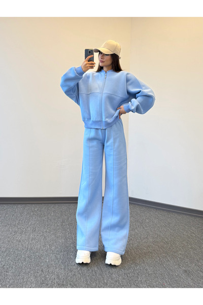 modabetce Women's Cardigan Bottom Tracksuit Set