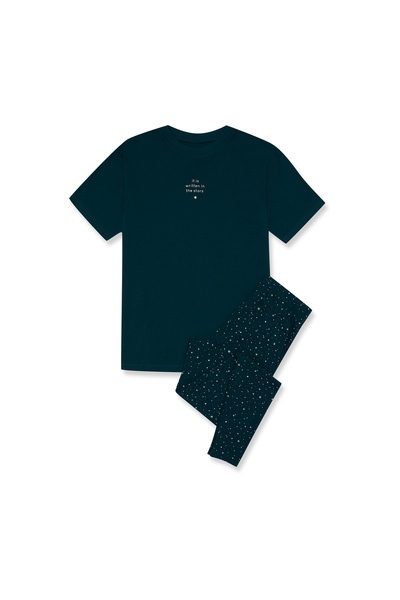 Henderson Women's Pajama Set 2-Piece T-Shirt & Jogger Pants Stars Pattern 100% Cotton Comfortable | Febe