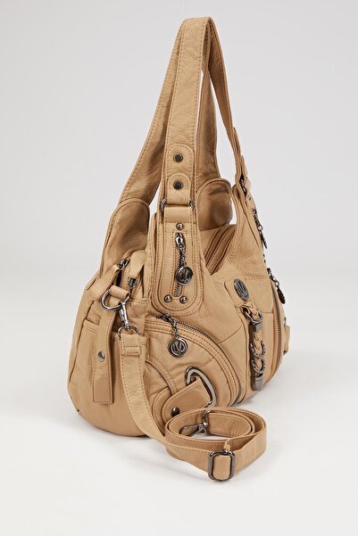 Levidor Multi-Pocket Soft Sports Model Wide Design Casual Women's Shoulder Bag Lv930263 Mink